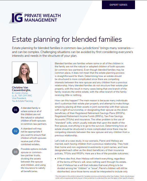 Whitepaper Estate planning for blended families